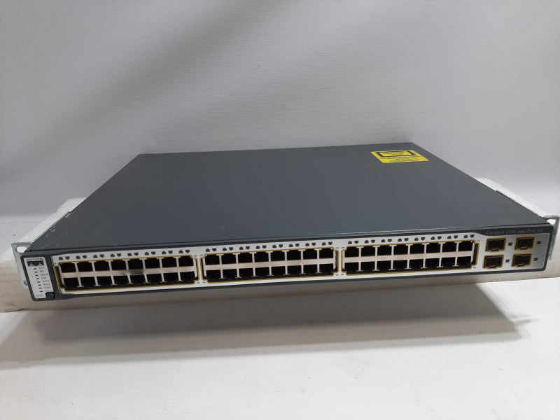 Cisco WS-C3750-48PS-S 3750 48 10/100 Ethernet Ports 4 SFP PoE Catalyst Switch FACTORY RESET, ~