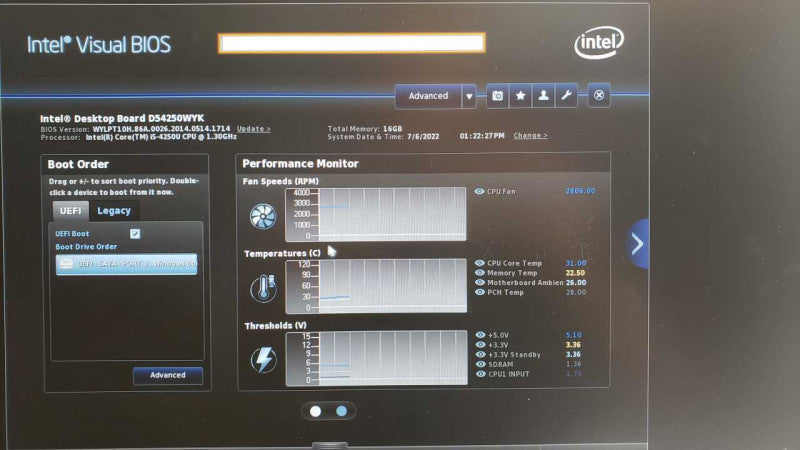 Intel NUC D54250WYK Mini PC, Core I5-4250U 1.3GHz, 16GB RAM, 250GB SSD, No Power Adapter _