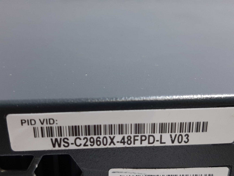 CISCO WS-C2960X-48FPD-L 48x GigE PoE+ 2x10Gig Ports 740W IOS-15 FCTY RESET ~