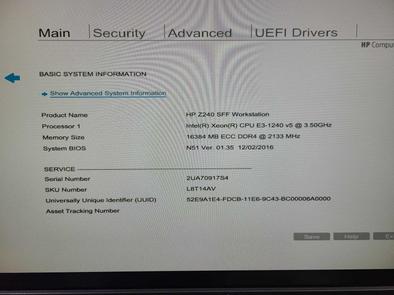 HP Z240 Xeon E3-1240 v5 @ 3.50Ghz 16GB No HDD NVS 310 [