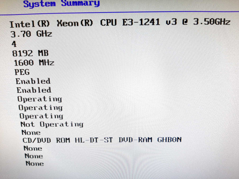 Lenovo Thinkstation P300 Intel Xeon E3-1241 V3 3.50GHz QC/8GB, No HDDs ~