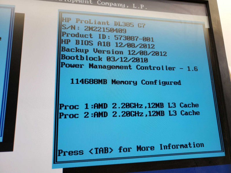 Dell ProLiant DL385 G7, 2x AMD Opteron 6174 @ 2.2GHz, 112 GB RAM, P410i, 2x PSU )