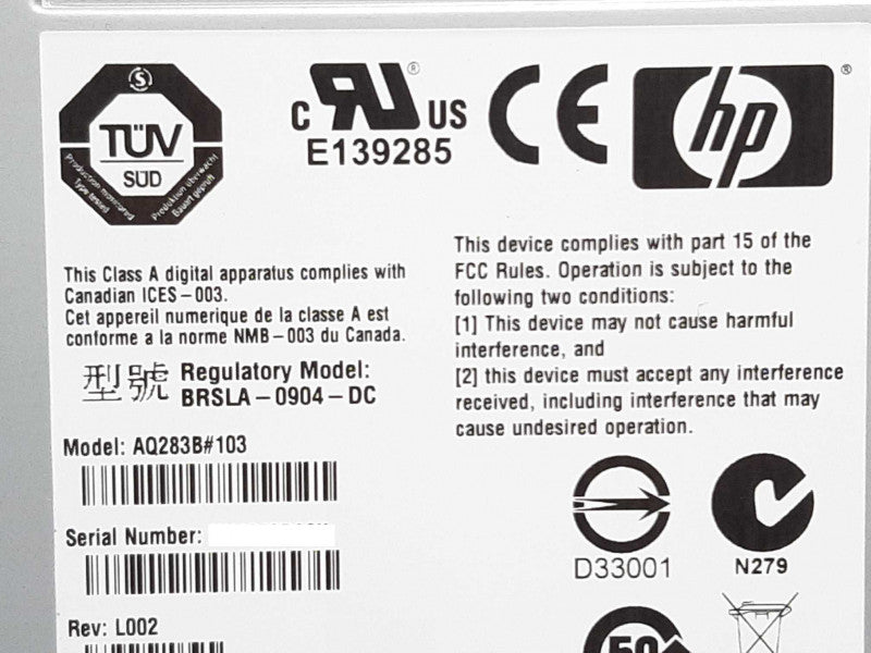 HP BRSLA-0904-DC LTO-5 Internal Tape Drive AQ283B#103 BL540A +