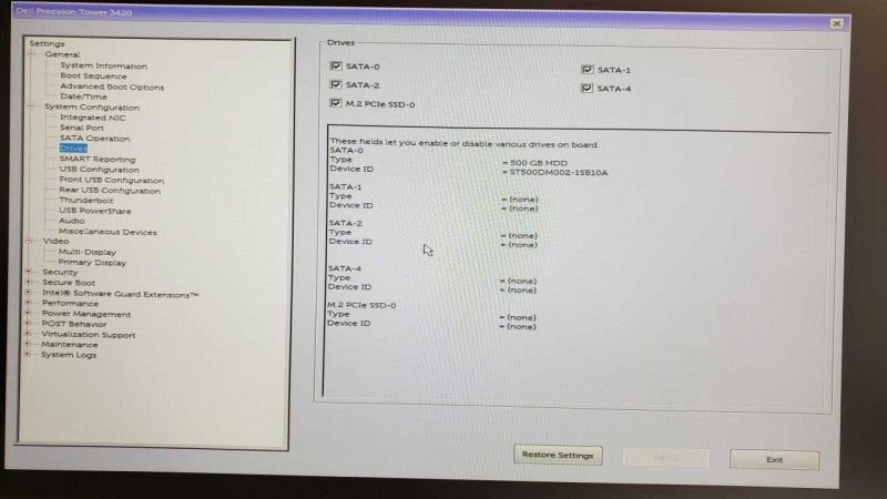 Dell Precision Tower 3420, Xeon E3-1270v5 3.6GHz, 4GB DDR4, 500GB HDD, NVS310 GPU _