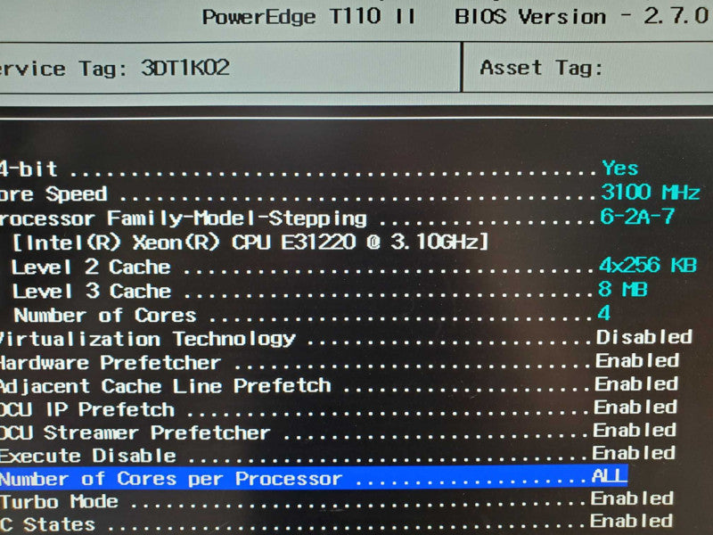 Dell PowerEdge T110 ii, E3-1220 3.1GHz 8GB DDR3 SAS2008-IR Controller |