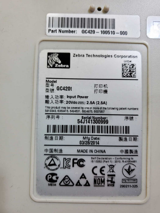 Zebra GC420t Thermal Label Printer, USB )