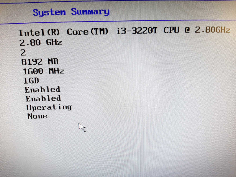 Lenovo thinkcenter M72e i3-3220T  2.80GHZ DC/8GB NO HDDs/Caddies ~