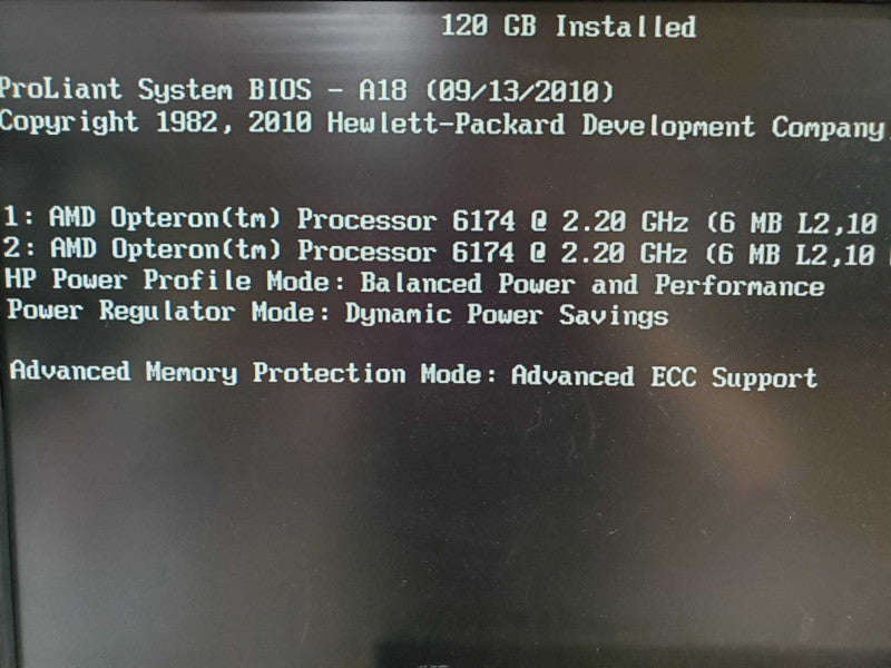 HP DL385 Gen 7 2U Server, 2x AMD Opteron 6174 2.2GHz 120GB DDR3, P410i Controller |