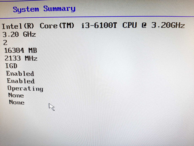 Lenovo Thinkcenter M700 i3-6100T 3.20GHZ DC/16GB,  No HDDs/Caddies/Antenna ~