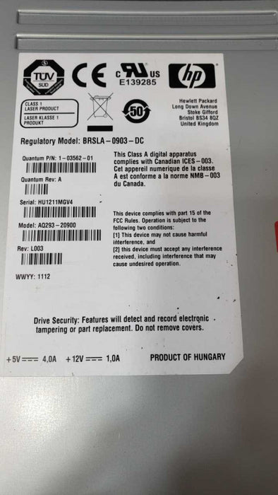 HP FC LTO5 Tape Drive AQ293-20900 9-01983-01 for Quantum Scalar i80 _