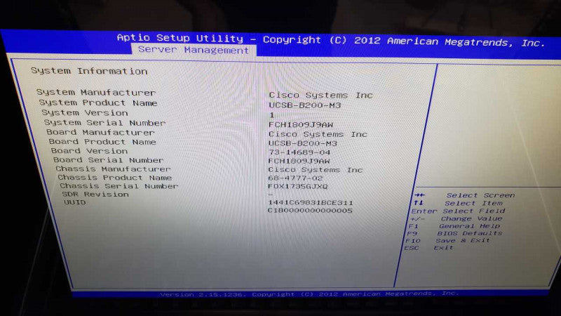 Cisco UCS B200 M3 Blade Server, 2x Xeon E5-2660v2 2.2GHz, 384GB RAM, No HDDs, MegaRAID SAS 2004 _