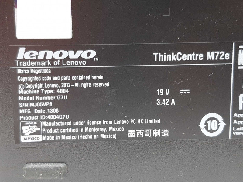 Lenovo ThinkCentre M72e i5 3470T @ 2.9GHz 12GB RAM 120GB SSD +