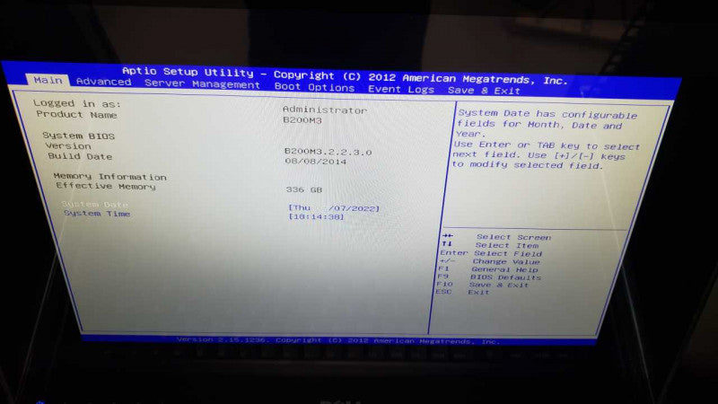 Cisco UCS B200 M3 Blade Server, 2x Xeon E5-2660v2 2.2GHz, 336GB RAM, No HDDs, MegaRAID SAS 2004 _