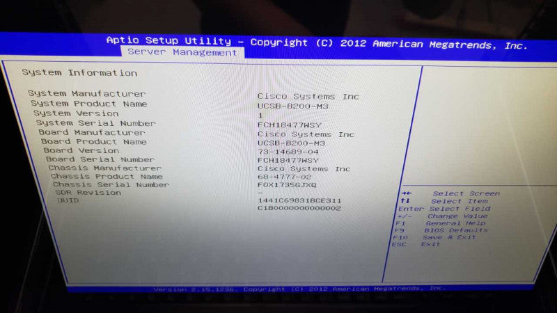 Cisco UCS B200 M3 Blade Server, 2x Xeon E5-2660v2 2.2GHz, 336GB RAM, No HDDs, MegaRAID SAS 2004 _