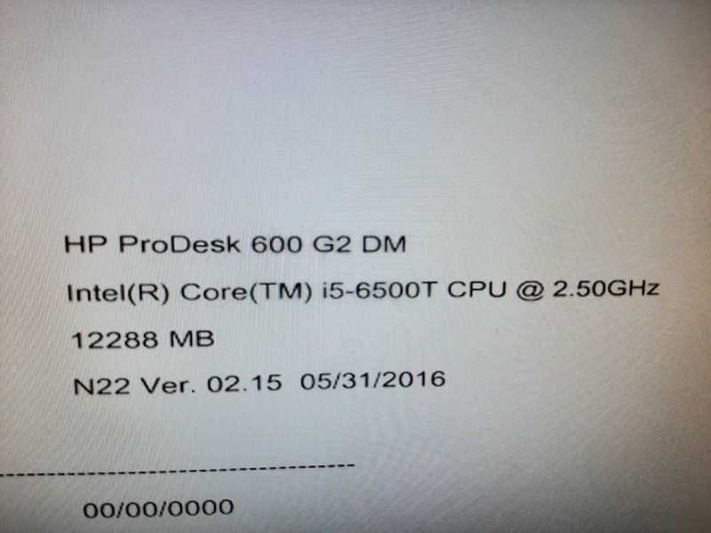 HP ProDesk 600 G2 Mini i5-6500T 2.50GHZ/12GB, NO HDDs ~