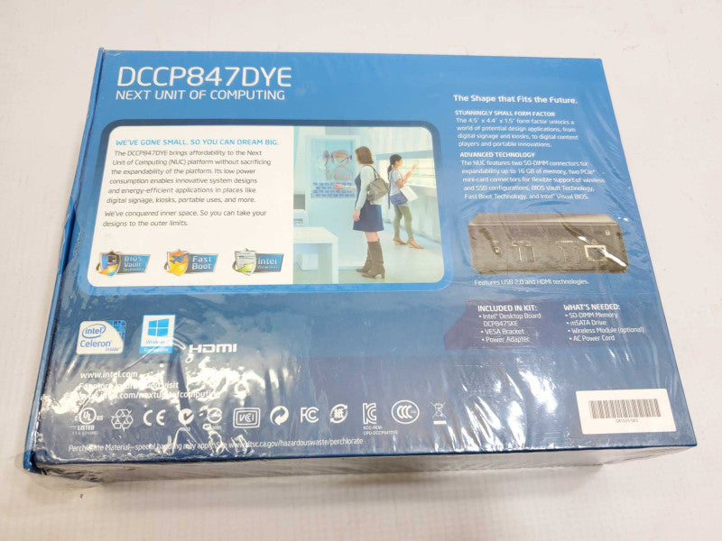 Intel NUC DCCP847DYE Next Unit of Computing Kit, Version G80888-106, Mini PC, Celeron inside, Win 8 Compatible, HDMI _ New Se...