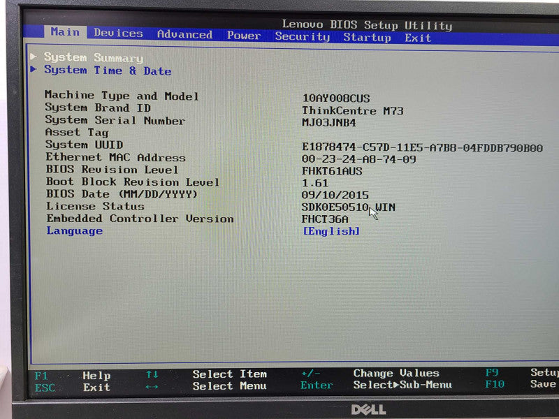 Lenovo ThinkCentre M73 Intel Core i5-4590T @ 2.00Ghz 4GB No HDD [