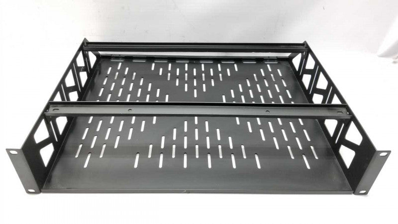 2U perforated middle atlantic shelf w/ 2x rails #