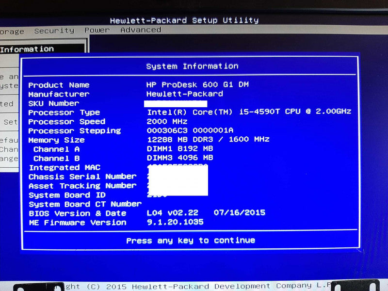HP ProDesk 600 G1 DM i5-4590T @ 2GHz 12GB RAM - NO HDD +