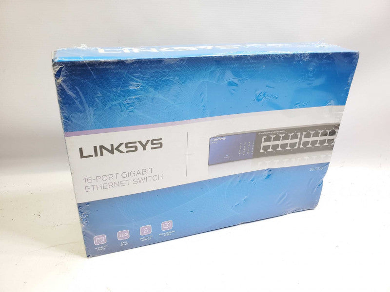 Linksys SE3016 16 Ports Rack Mountable Gigabit Ethernet Switch _ New sealed )