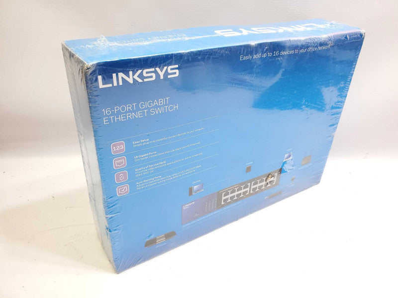 Linksys SE3016 16 Ports Rack Mountable Gigabit Ethernet Switch _ New sealed )