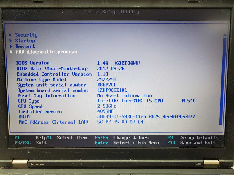 Lenovo ThinkPad T410 Core i5-540M 4GB 500GB HDD (
