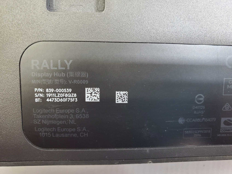 Logitech V-R0009 839-000539, Rally Display Hub, Video Conferencing System )
