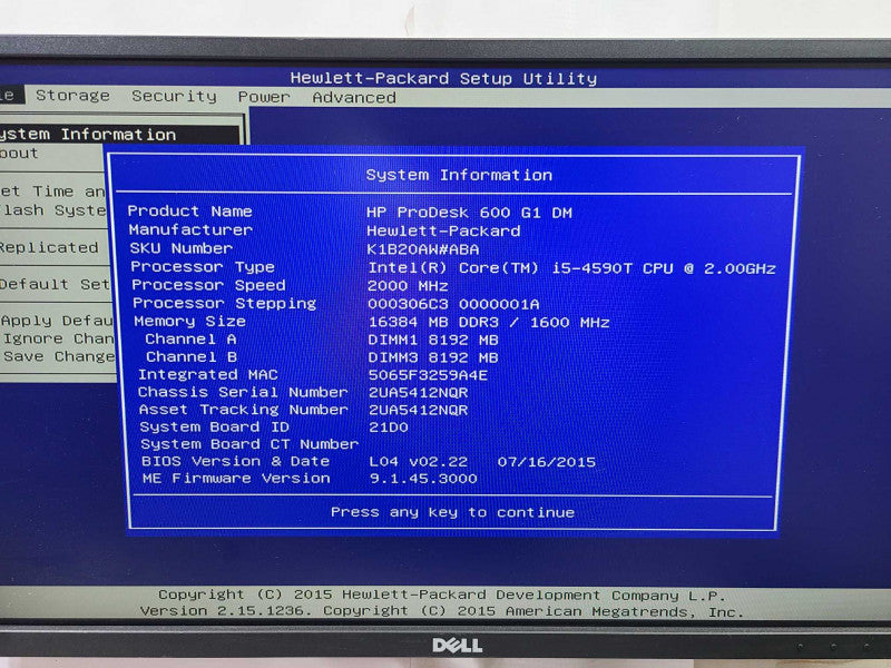 HP ProDesk 600 G1 DM i5-4590T @ 2.00Ghz 16GB 256GB SSD  [