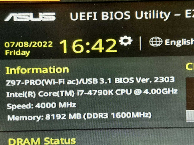 Low Gamma Gaming Computer, Asus Z97-POR WiFi AC, i7-4790k 4.0GHZ/8GB, NO GPU, No HDDs, Corsair CX750 PSU ~