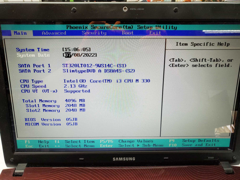 Samsung R580 Core i3-330M 4GB 320GB HDD (