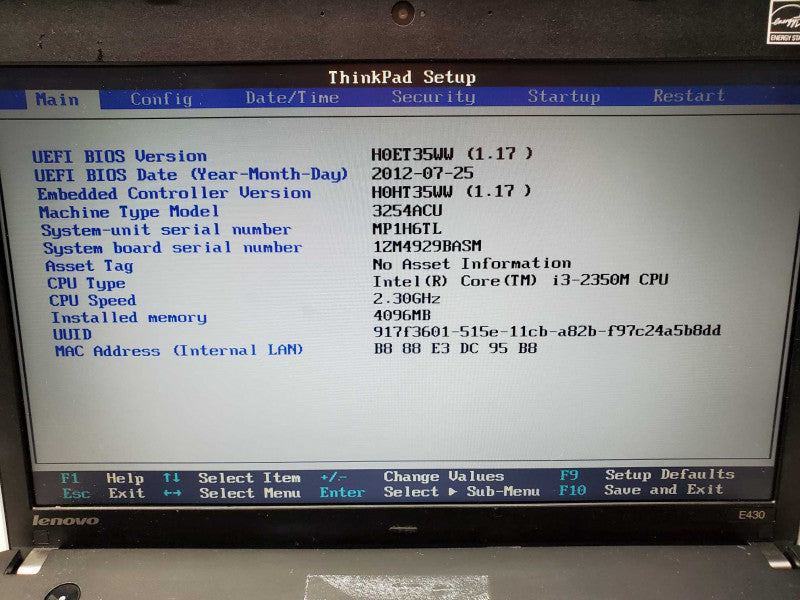 Lenovo ThinkPad E430 Core i3-2350M 4GB 750GB HDD (
