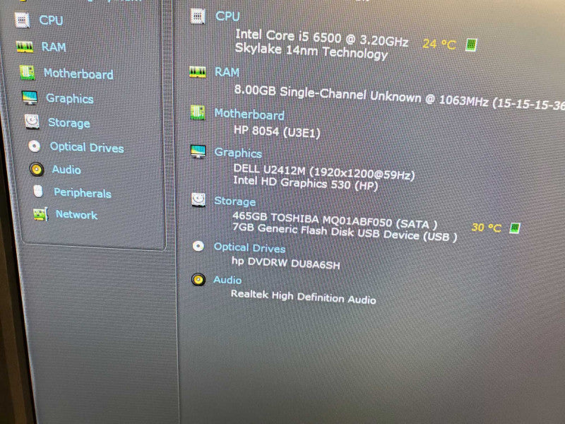 HP Prodesk 600 G2 SFF PC. Intel i5 6500 3.2GHz, 8GB ram, 500GB HDD :