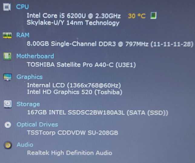 Toshiba Satellite Pro A40-C i5-6200U 2.3GHz 8GB RAM 180GB SSD 14\\" $