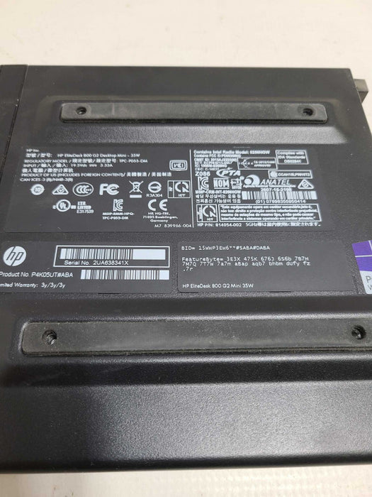 HP EliteDesk 800 G2 DM 35W Intel Core i5-6500T @ 2.50Ghz 8GB       [