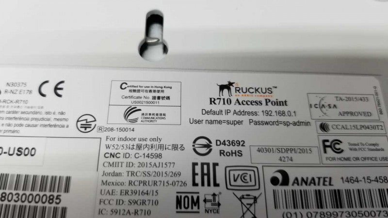 Ruckus R710 Access Point / Factory reset #