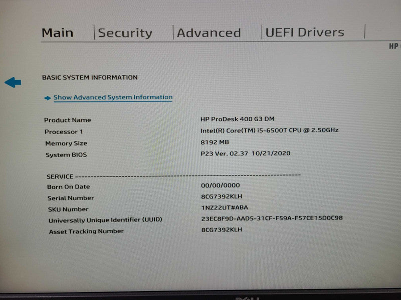 HP ProDesk 400 G3 DM Intel Core i5-6500T @ 2.50Ghz 8GB 128GB NVM-e [