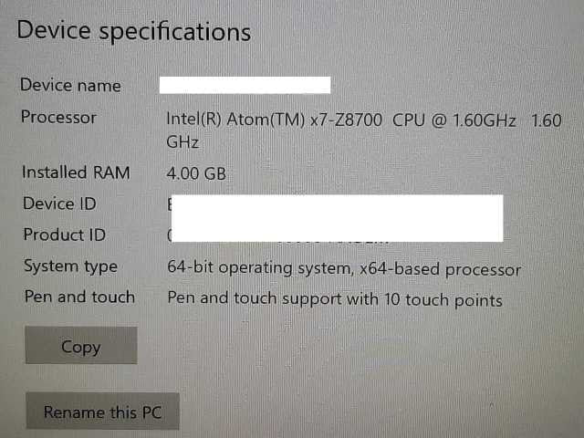 Microsoft Surface 3 Model 1645 Atom x7-Z8700@1.6GHz 4GB RAM 128GB Flash +