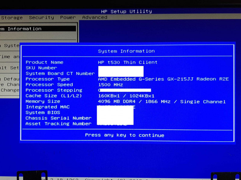 HP t530 Thin Client AMD GX-215JJ @ 1.5GHz 4GB RAM 32GB SSD +