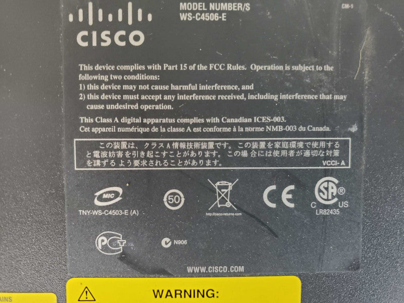 Cisco WS-C4506-E Catalyst Switch w/ 3x WS-X4648-RJ45+E, 2x PSU )