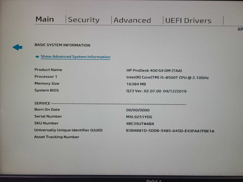 HP ProDesk 400 G4 DM Intel Core i5-8500T @ 2.10Ghz 16GB 128GB NVM-e  [