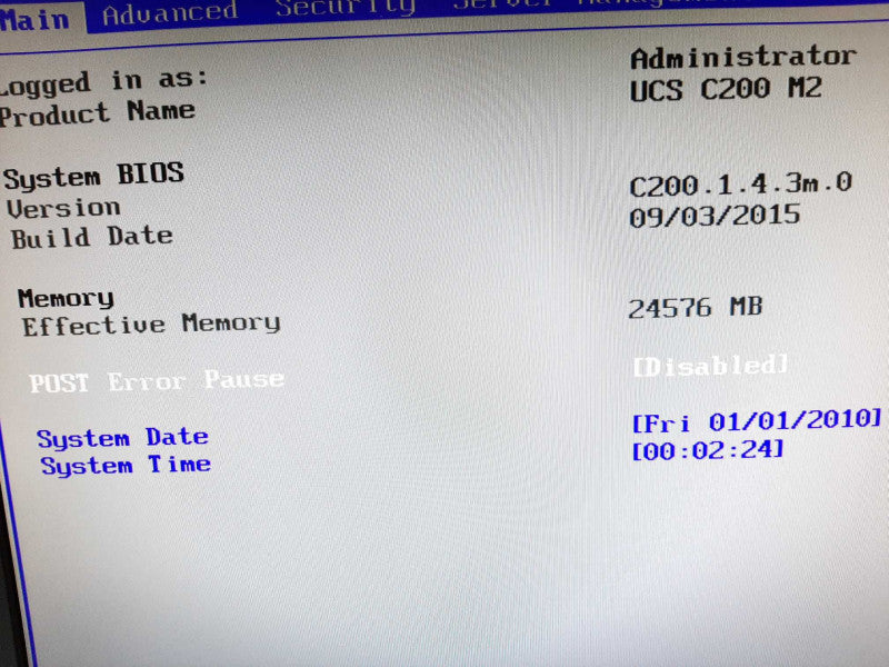 CISCO UCS-C200-M2 1U SERVER 2x XEON E5506 2.13GHz/24GB, NO RAID/ HDDs/ CADDIES ~