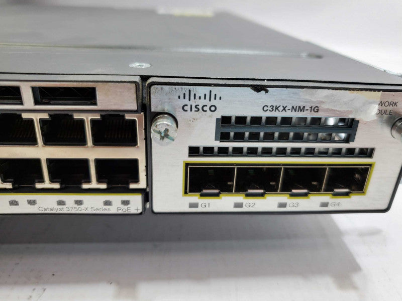 Cisco Catalyst WS-C3750X-48PF-E, 48-Port Switch, w/C3KX-NM-1G Module, 1x PSU )