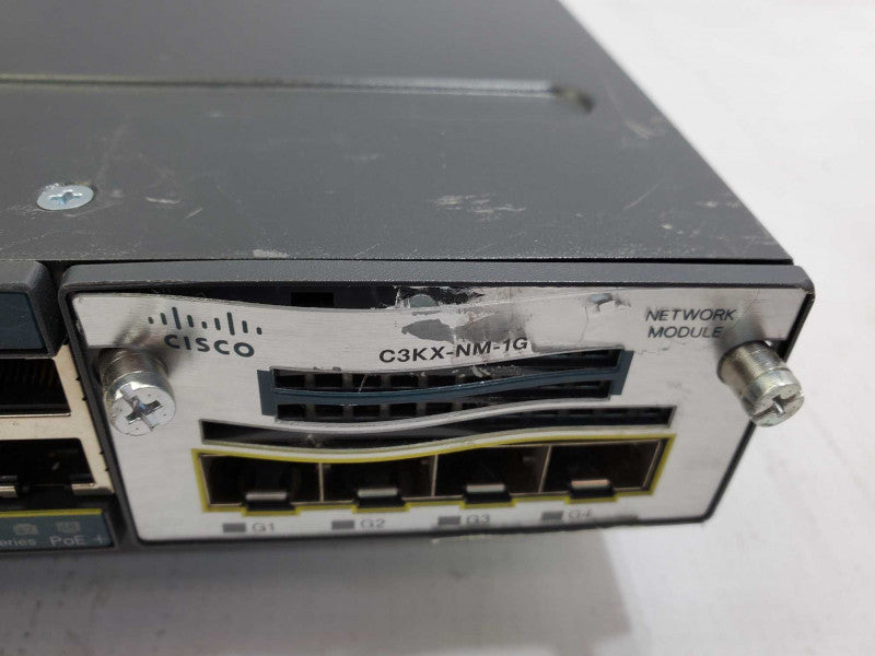 Cisco Catalyst 3560-X WS-C3560X-48PF-L V03 PoE Gigabit Switch w/ C3KX-NM-1G )