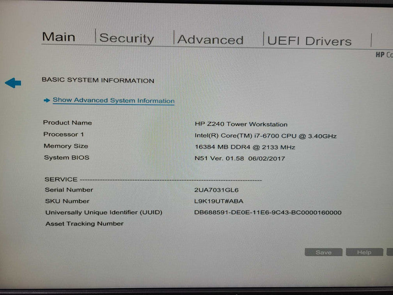 HP Z440 Intel Core i7-6700 @ 3.50Ghz 16GB DDR4 250GB NVM-e No GPU  [