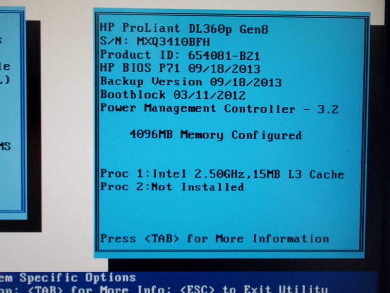 HP ProLiant DL360p Gen 8 E5-2640 2.5GHz 4GB DDR3 P420i Controller |