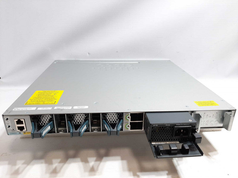 Cisco Catalyst 3850 WS-C3850-48U-S 48-Port Switch w/1100WAC PSU, FCTY RESET ~