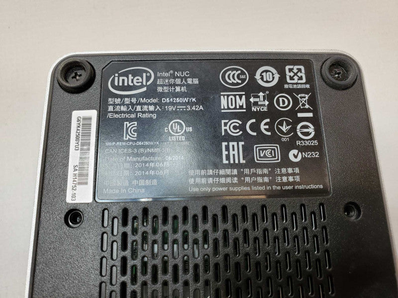 Intel NUC D54250WYK - Core i5-4250U@1.3GHz, 8GB RAM, No SSD :