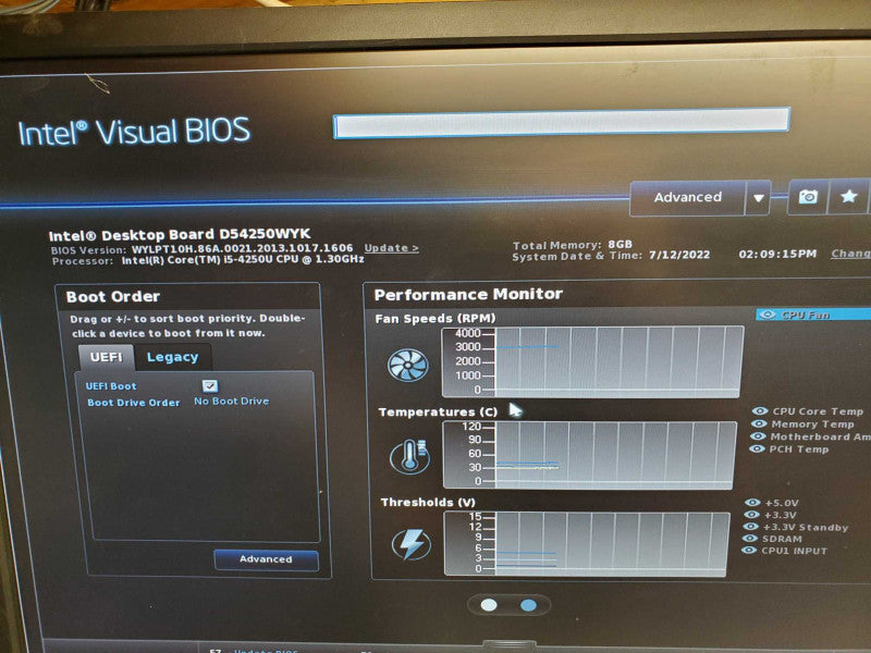 Intel NUC D54250WYK - Core i5-4250U@1.3GHz, 8GB RAM, No SSD :