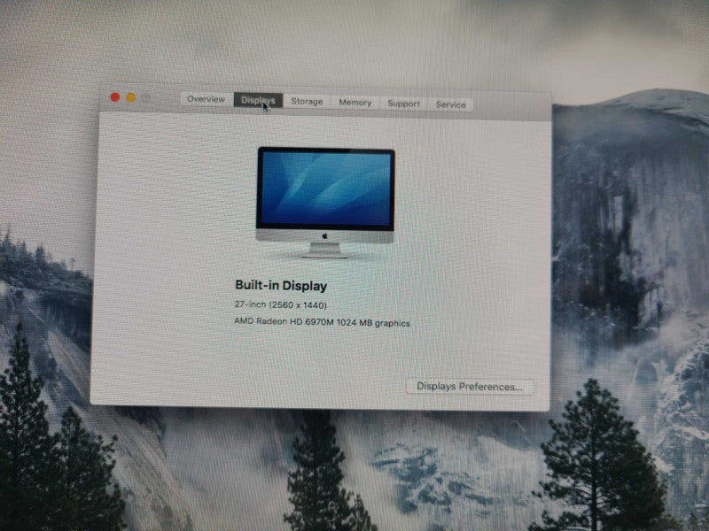 Apple A1312 Mid 2011 27\\" iMac Intel Core i7-2600 @ 3.4Ghz 4GB 1TB No OS [