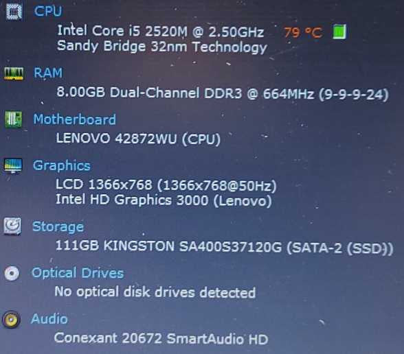 Lenovo Thinkpad X220 I5- 2520M 2.5GHz 8GB RAM 120 GB SSD 12.5\\"  $